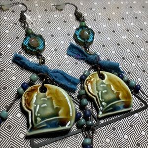 🌺Boho OOAK Ceramic “Traveler” earrings Susan A Ray
